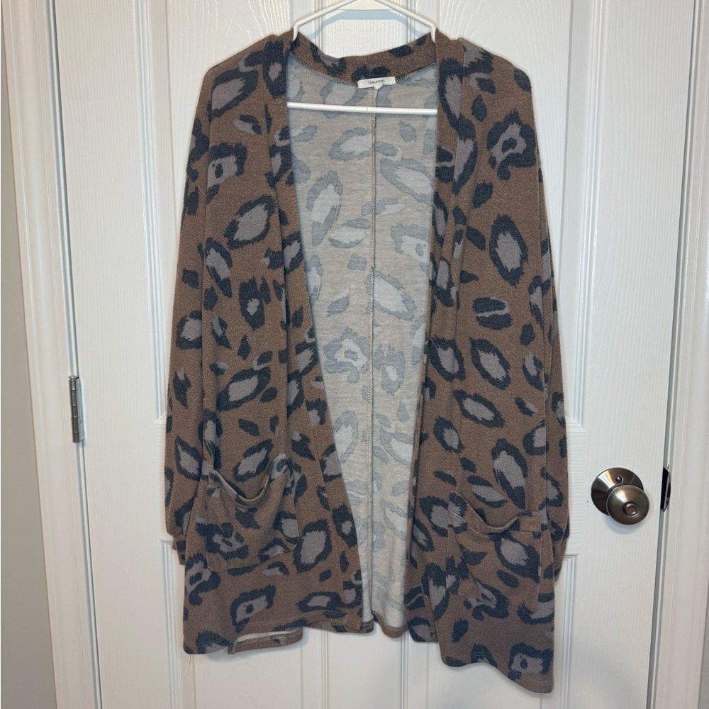 Maurice’s Leopard Print Open Front Cardigan Sweater